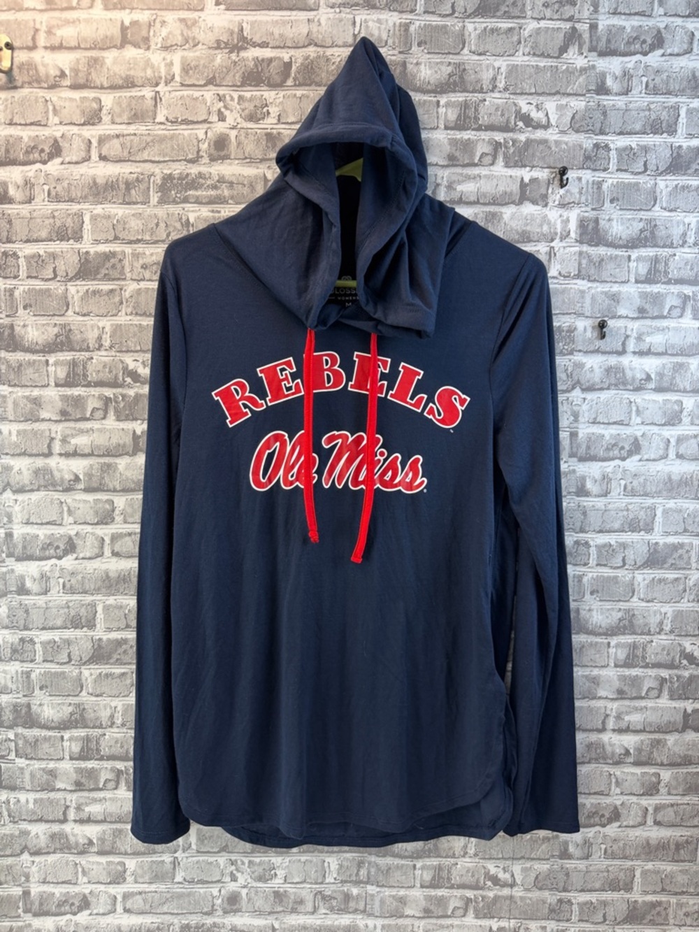 Rebels "Ole Miss"‎ Navy Hooded Long Sleeve Tee